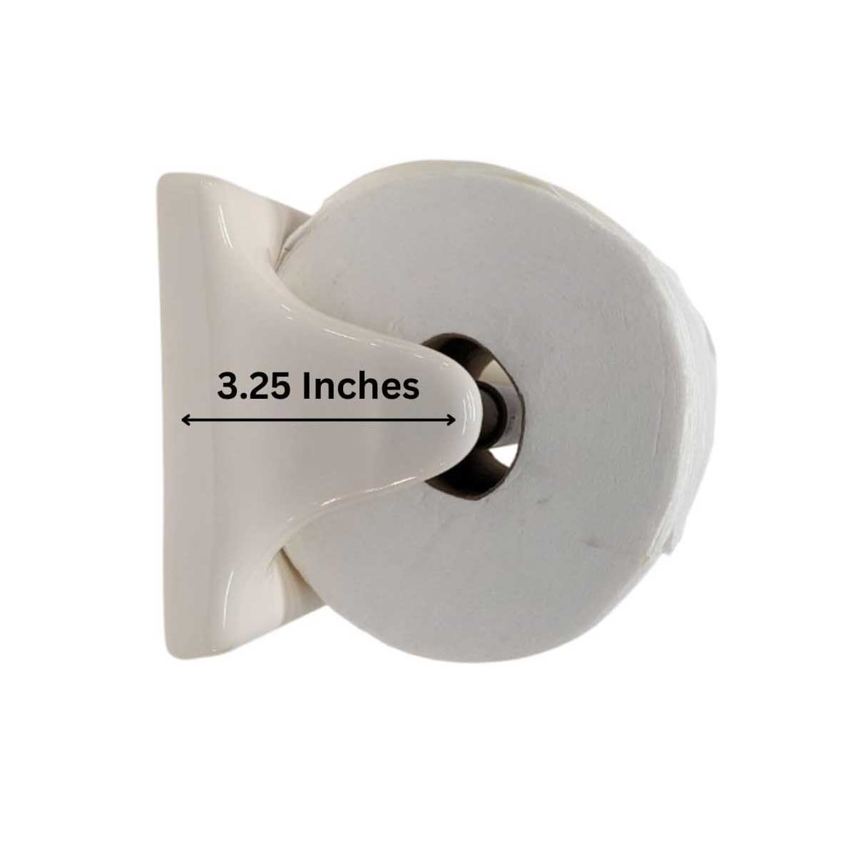 Side Depth of Ceramic Recessed Toilet Paper Holder - 3.25 in