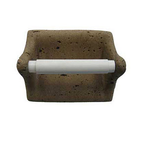 6 x 5 inch Travertine Toilet Tissue Holder - Brown
