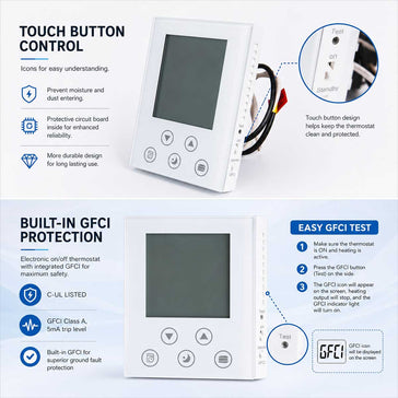 TTE-650G thermostat with floor temperature sensor