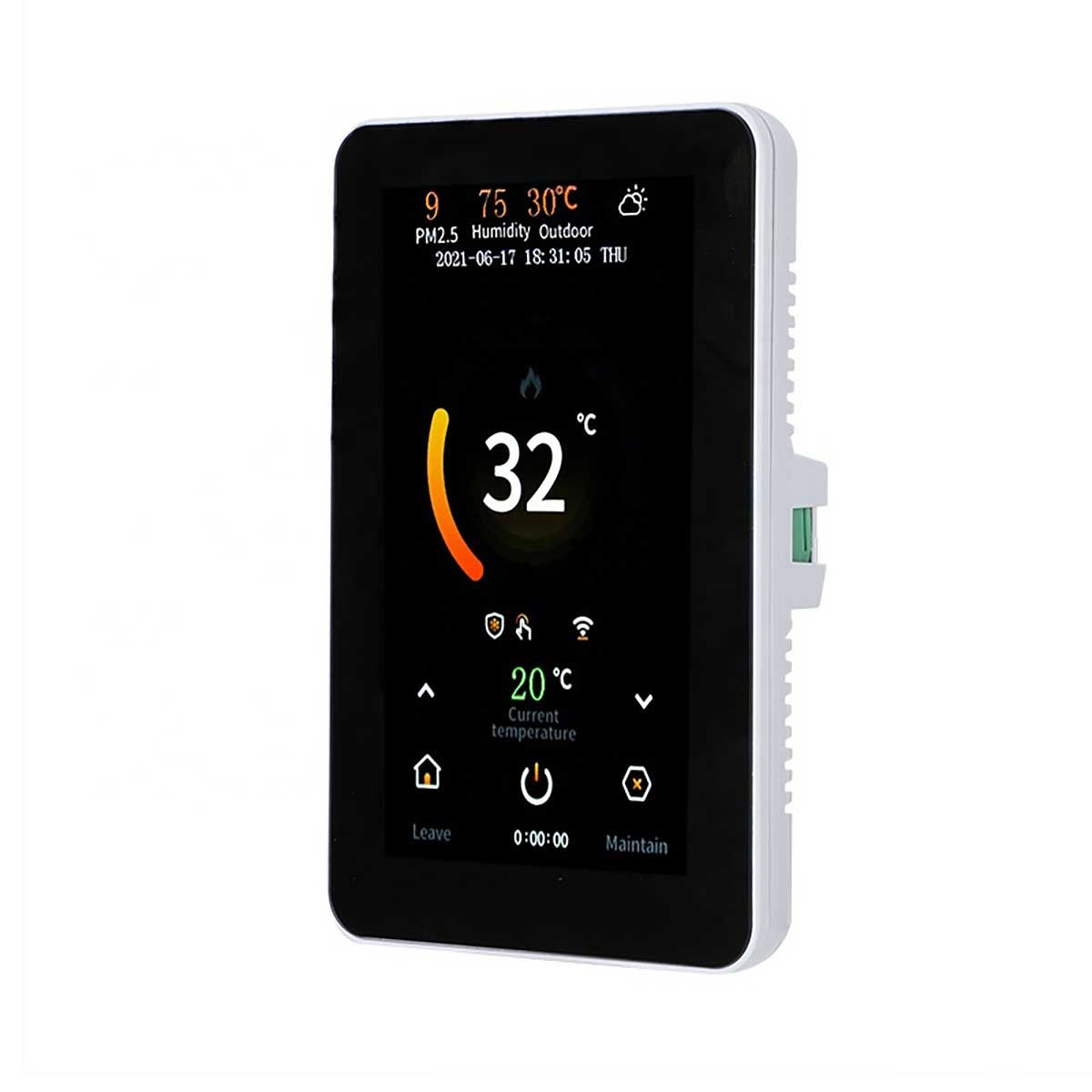 TTE-715W smart WiFi touchscreen thermostat features for programmable electric floor heating