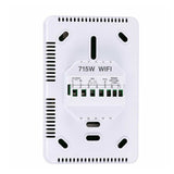 TTE-715W smart WiFi thermostat rear view with wiring terminals and floor sensor connections