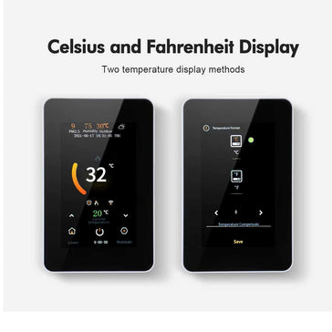 TTE-715W smart WiFi touchscreen thermostat 'Celsius and Fahrenheit Display' 