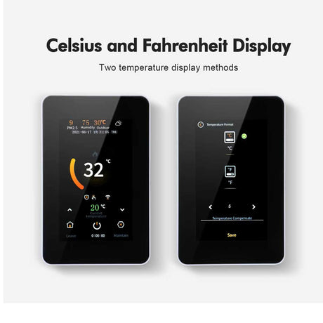 TTE-715W smart WiFi touchscreen thermostat 'Celsius and Fahrenheit Display' 