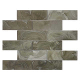 Alpine Meadow matte glass mosaic tile kitchen backsplash