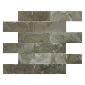 Alpine Meadow matte glass mosaic tile kitchen backsplash