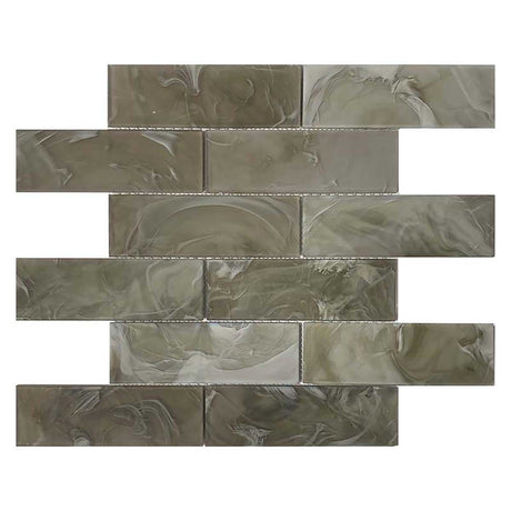 Alpine Meadow matte glass mosaic tile kitchen backsplash