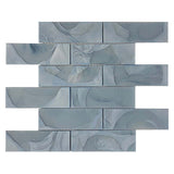 Artic Wave matte glass mosaic tile kitchen backsplash