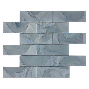 Artic Wave matte glass mosaic tile kitchen backsplash