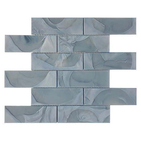 Artic Wave matte glass mosaic tile kitchen backsplash