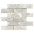 Ice Cap matte glass mosaic tile kitchen backsplash