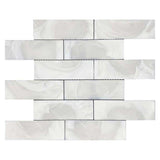 Snowbird matte glass mosaic tile kitchen backsplash