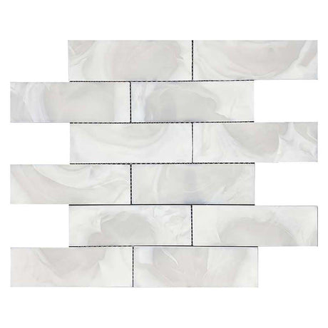 Snowbird matte glass mosaic tile kitchen backsplash
