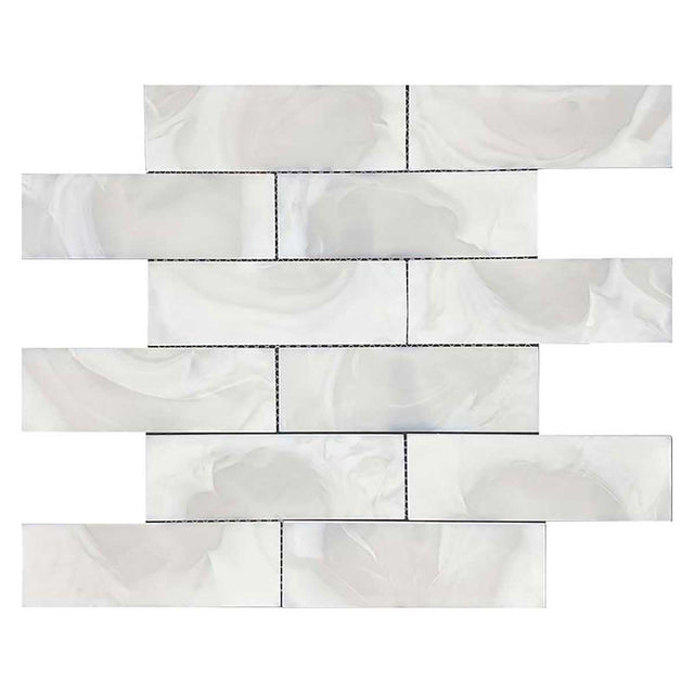 Snowbird matte glass mosaic tile kitchen backsplash