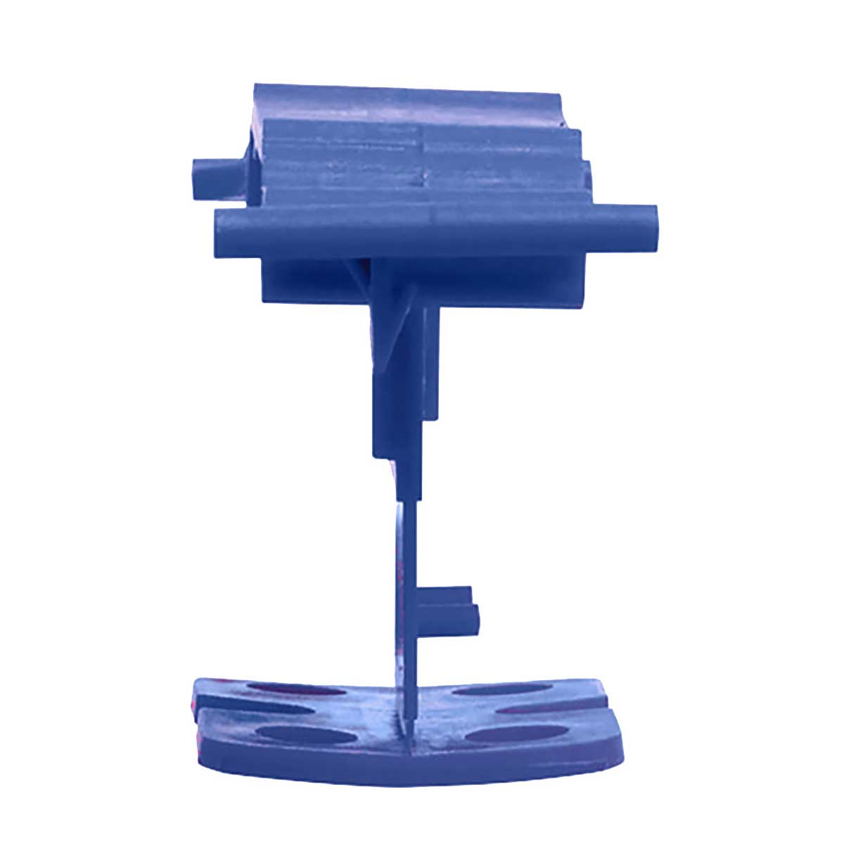 Blue tile leveling clips for 1/32 grout joints and floor tile