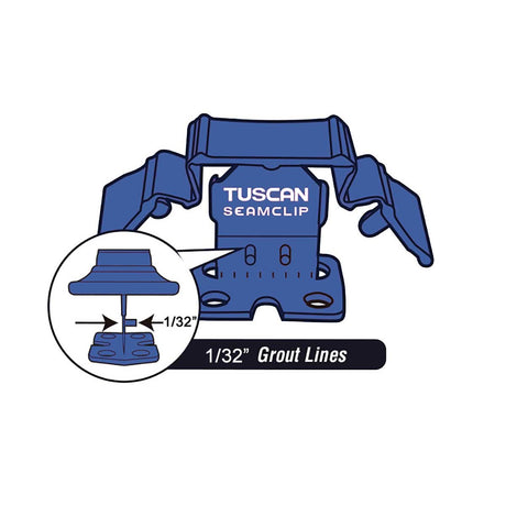 Tuscan TruSpace Blue SeamClip for wall and floor tile leveling