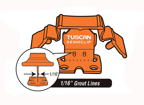 Tuscan TruSpace Orange SeamClip for wall and floor tile leveling