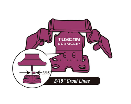 Tuscan TruSpace Purple SeamClip for wall and floor tile leveling