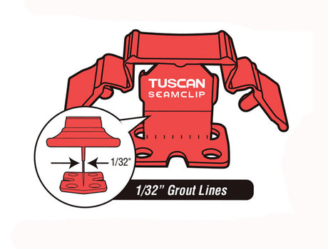 Tuscan TruSpace Red SeamClip for wall and floor tile leveling
