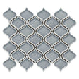 Blue crackle glass porcelain arabesque mosaic tile backsplash