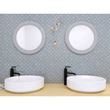 Polished porcelain and glass mosaic tile for bathroom walls