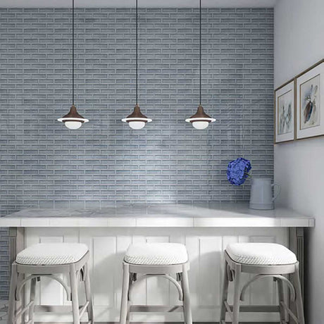 Blue crackle glass backsplash tile for kitchen design projects