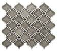 Cappuccino crackle glass porcelain arabesque mosaic tile backsplash