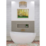 Crackle Glass Porcelain and Glass Arabesque - Cappuccino