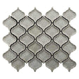 Nobel Gray crackle glass porcelain arabesque mosaic tile