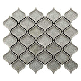 Nobel Gray crackle glass porcelain arabesque mosaic tile