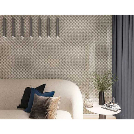 Gray arabesque glass mosaic tile for kitchen backsplash design