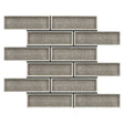 Cappuccino crackle glass porcelain interlock mosaic tile