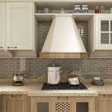 Cappuccino interlock mosaic tile for kitchen backsplash design