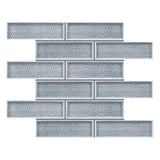 Blue Canal crackle glass porcelain interlock mosaic tile