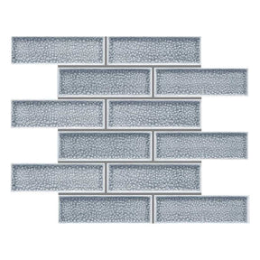 Blue Canal crackle glass porcelain interlock mosaic tile