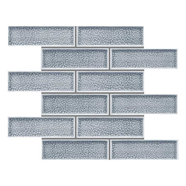Blue Canal crackle glass porcelain interlock mosaic tile
