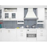 Blue interlock mosaic tile for kitchen backsplash installation