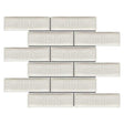 White Velvet crackle glass porcelain interlock mosaic tile