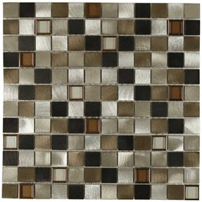 Falls Creek Blend aluminum glass copper mosaic backsplash tile