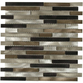 Falls Creek Blend interlock aluminum and glass mosaic tile