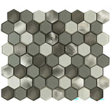 Mini hexagon metal glass mosaic tile for kitchen backsplash