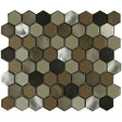 Falls Creek Blend mini hexy aluminum glass mosaic tile
