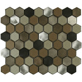 Falls Creek Blend mini hexy aluminum glass mosaic tile