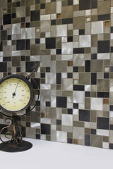 Metal glass mosaic backsplash tile for modern kitchen walls