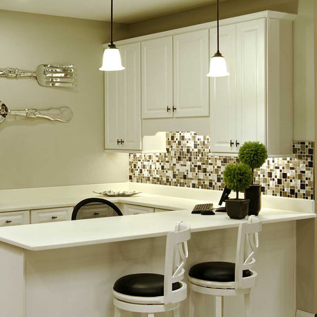 Aluminum glass mosaic tile for vanity backsplash applications