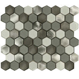 Mt Sterling Blend interlock aluminum glass mosaic tile