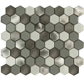 Mt Sterling Blend interlock aluminum glass mosaic tile