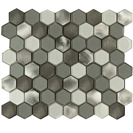 Mt Sterling Blend interlock aluminum glass mosaic tile