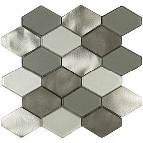 Mt Stirling Blend large hexy aluminum glass mosaic tile