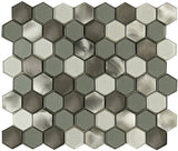 Mt Stirling Blend mini hexy aluminum glass mosaic tile