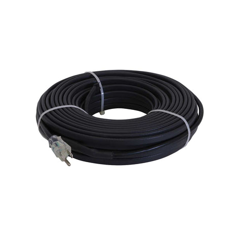 Plug-in self regulating heating cable for exposed water pipes